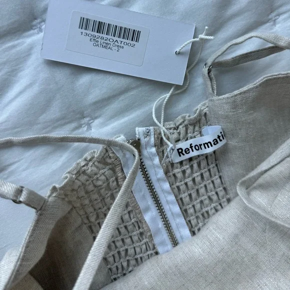 Reformation NWT 2 Effie Oatmeal Linen Bustier Maxi Dress - Picture 8 of 10